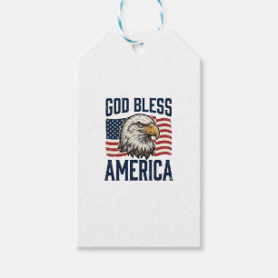Gud välsigne Amerika Örn Patriotisk Vektordesign_1 Presentetikett