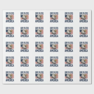 Gud välsigne Amerika Örn Patriotisk Vektordesign_1 Presentpapper