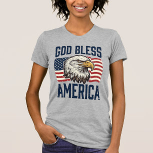 Gud välsigne Amerika Örn Patriotisk Vektordesign_1 T Shirt