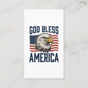 Gud välsigne Amerika Örn Patriotisk Vektordesign_1 Visitkort