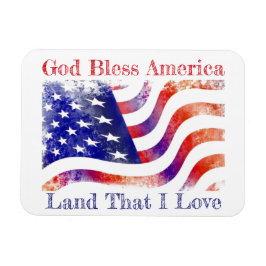 Gud välsigne Amerika Patriotisk Flexibel Fotomagne Magnet