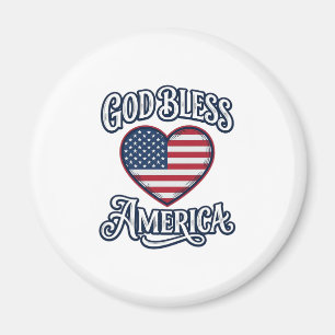 Gud välsigne Amerika Patriotisk Hjärttröja Design_ Magnet