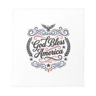 Gud välsigne Amerika Patriotisk Vintage Eagle T-sh Anteckningsblock