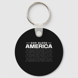 Gud välsigne Amerika Patriotiska 4:e juli för minn Nyckelring