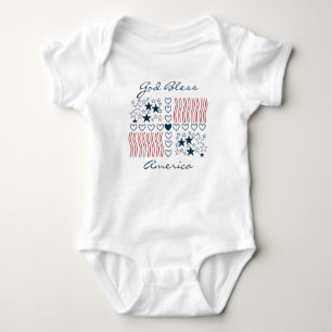 Gud välsigne Amerika Patriotiska stjärnor ränder h T Shirt