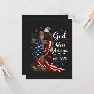 Gud välsigne Amerika Patriotiskt kors Inbjudningar