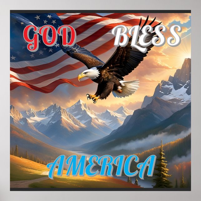 GUD VÄLSIGNE AMERIKA POSTER (Framsidan)
