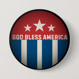 Gud välsigne Amerika Retro Knapp