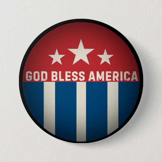 Gud välsigne Amerika Retro Knapp (Framsida)