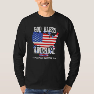 Gud välsigne Amerika särskilt Olympia WA US delsta T Shirt