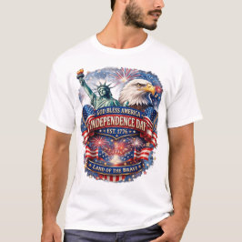 Gud välsigne Amerika Självständighetsdag T-shirt