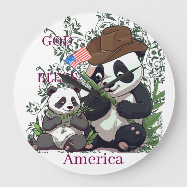 GUD VÄLSIGNE Amerika Stor Klocka (Framsida)