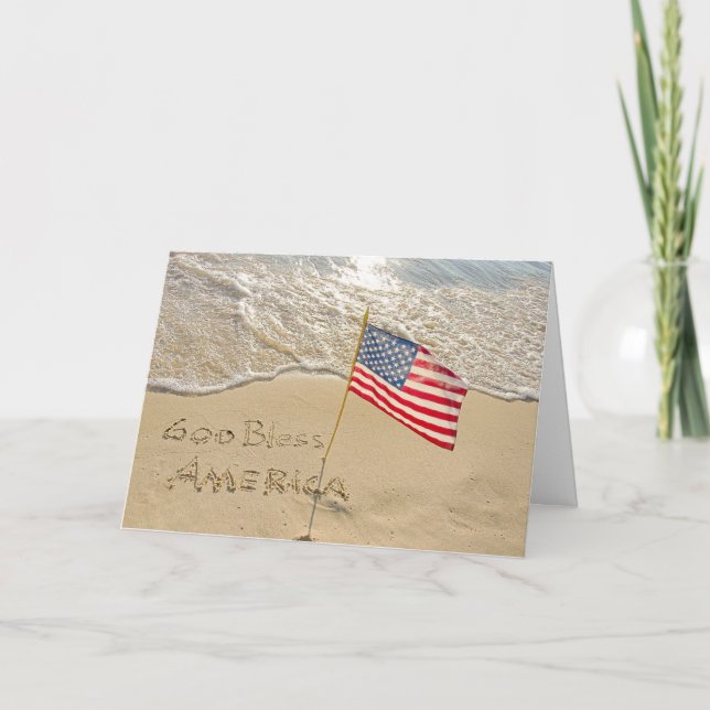 Gud välsigne Amerika-stranden Kort (Framsida)