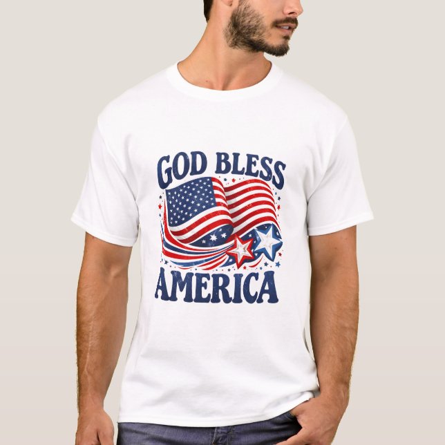 Gud välsigne Amerika T Shirt (Framsida)