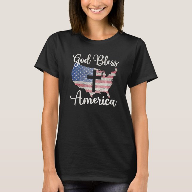 Gud välsigne Amerika T Shirt (Framsida)