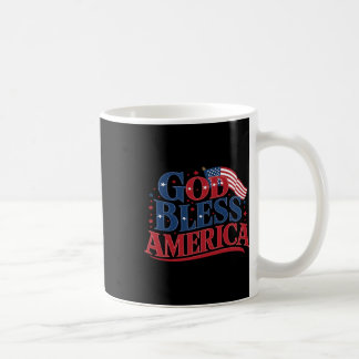Gud välsigne Amerika Usa Flagga 4:e Juli Patriotis Kaffemugg