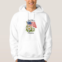 Gud välsigne Amerika USA Flagga och Prästkragar Bl Hoodie