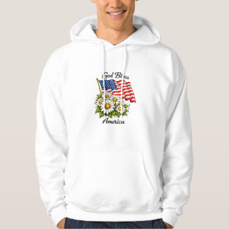 Gud välsigne Amerika USA Flagga och Prästkragar Bl Hoodie