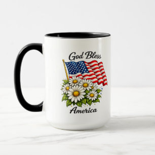 Gud välsigne Amerika USA-flagga och prästkragar Bl Mugg