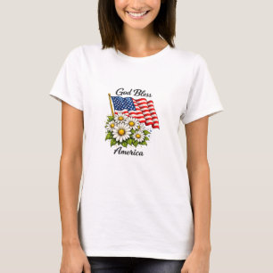 Gud välsigne Amerika USA-flagga och prästkragar Bl T Shirt