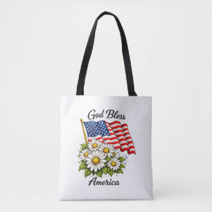 Gud välsigne Amerika USA-flagga och prästkragar Bl Tygkasse