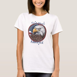 Gud välsigne Amerika USA-flagga T Shirt