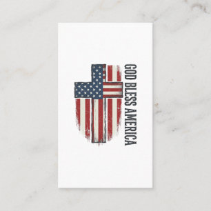 Gud välsigne Amerika Vintage patriotisk korsdesign Visitkort