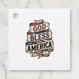 Gud välsigne Amerika Vintage Patriotisk Vektor Des Gåvor Etiketter