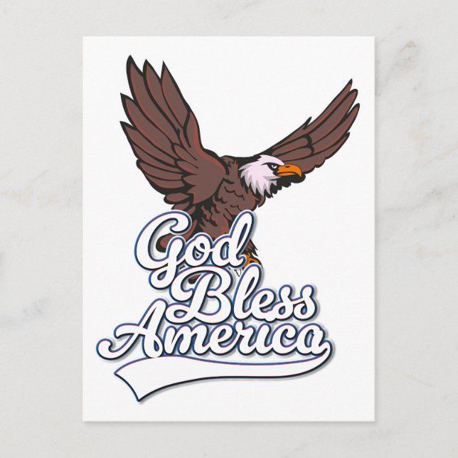 Gud välsigne Amerika Vykort (Framsida)