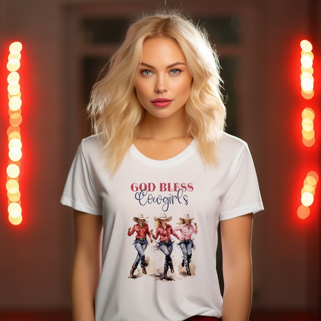 Gud välsigne cowgirls t shirt (Skapare uppladdad)