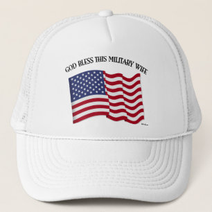 GUD VÄLSIGNE DENNA MILITÄRHUSTRU med USA-flagga Keps