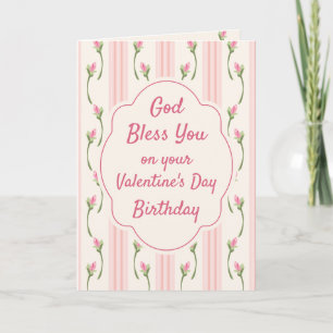Gud välsigne dig på din Alla hjärtans dags födelse Helgkort