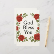 Gud Välsigne Dig Religiösa Ros Blommiga Kort