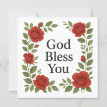 Gud Välsigne Dig Religiösa Ros Blommiga Kort