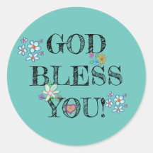 Gud välsigne dig Turkos Blommig 