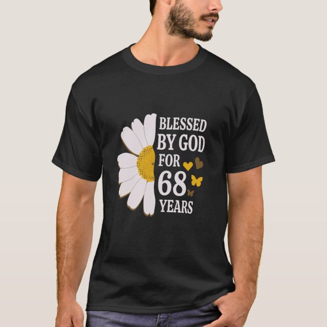 Gud välsigne i 68 år 68:e födelsedagseftermiddagen t shirt (Framsida)