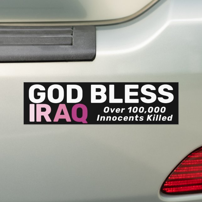 Gud välsigne Irak - antikrigsmanifest som hedrar o Bildekal (På Bil)