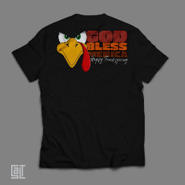 Gud välsigne Merica Glad Thanksgiving-helg Kalkon T Shirt