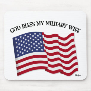 GUD VÄLSIGNE MIN MILITÄRA MAKA med USA-flagga Musmatta
