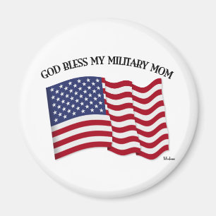 GUD VÄLSIGNE MIN MILITÄRA MAMMA med USA-flagga Magnet