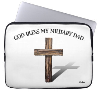 GUD VÄLSIGNE MIN MILITÄRA PAPP med robust kors Laptop Fodral