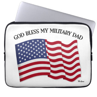 GUD VÄLSIGNE MIN MILITÄRA PAPP med USA-flagga Laptop Fodral