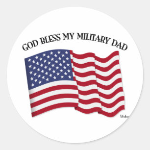 GUD VÄLSIGNE MIN MILITÄRA PAPP med USA-flagga Runt Klistermärke