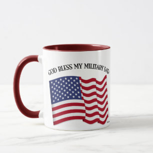 GUD VÄLSIGNE MIN MILITÄRA PAPPAMED USA-flagg Mugg