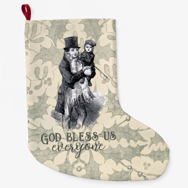 Gud välsigne oss alla Dickens Julsång Stor Julstrumpa (Framsidan)