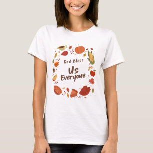 Gud Välsigne Oss Alla Tackgivelse T Shirt
