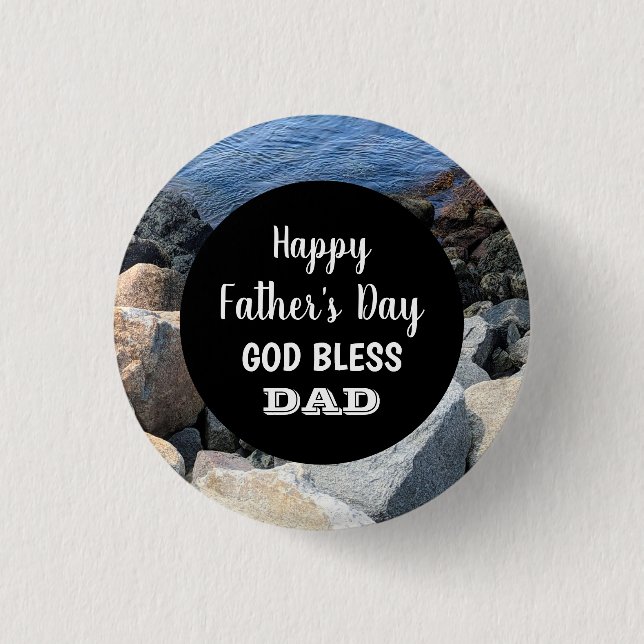 Gud välsigne pappa Glad fadersdag Rocky Seashore Knapp (Framsida)