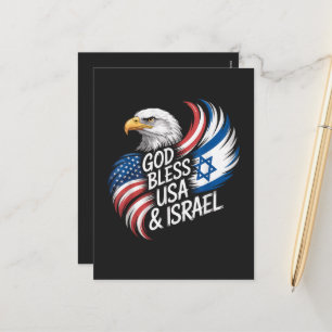 Gud välsigne USA Israel Helg Vykort