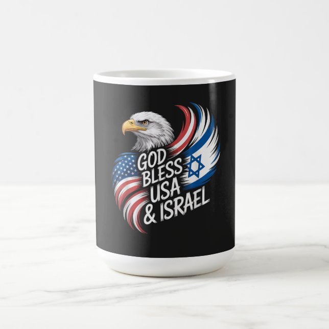 Gud välsigne USA Israel Kaffemugg (Center)