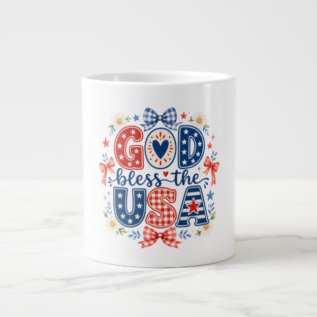 Gud välsigne USA Jumbo Mugg (Framsidan)